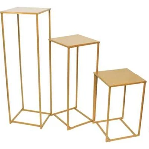 Gold Geometric Flower Stand - Wedding Centerpiece, Table Vase for Reception - Picture 1 of 9