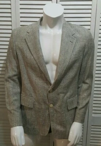 Savile Row Bespoke Men’s Blazer 39R Gray Jacket /Sport Coat 100% Silk lined - Picture 1 of 5