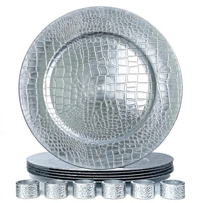 96 x Placas Cargador Plata (16 Juegos de 6) y Servilleteros a Juego - A Granel Foto 1 de 4