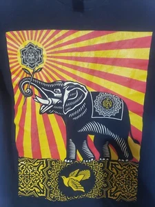 Obey Elephant Graphic T-Shirt Herren Medium schwarz orange gelb - Bild 1 von 4