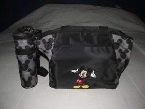 Disney Baby Mickey Mouse Diaper Tote Bag With Bottle Attachment And Changing Pad - Picture 1 of 7