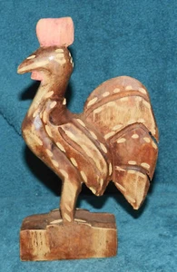 AWESOME PRIMITIVE HAND CARVED WOOD ROOSTER/CHICKEN!!  - Picture 1 of 4