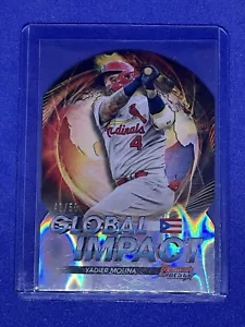 2022 Bowman's Best Yadier Molina Global Impact Die-Cuts Lava Refractor 46/50 - Picture 1 of 2