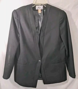Joyce Sportswear Blazer Sz 11/12 One Button Black In Front - Lined - Picture 1 of 3