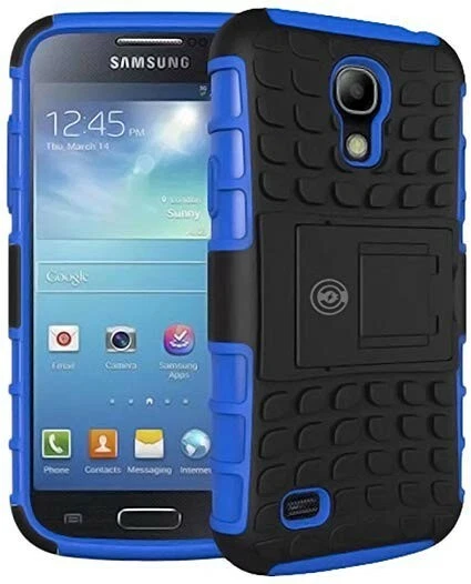 Funda rígida resistente híbrida de doble capa con soporte azul para Samsung Galaxy S4  Foto 1 de 1