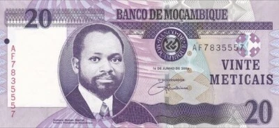 2011 Mozambique 20 Meticais Circulated Bank Bill. Twenty Meticais. Single CIR - Image 1 of 2