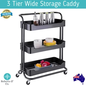 3 Tier Wide Storage Caddy Tool Caddy Tool Trolley Storage Trolley On Wheels - Picture 1 of 4