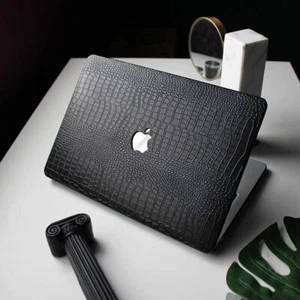Black Crocodile PU Shell Case Cover For MacBook Air 13 15 Pro 13 14 15 16 - Picture 1 of 29