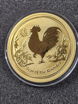 🌟 2017 Australia 1 oz Gold Lunar Rooster BU (Series II) Australian Coin - Image 1 of 4
