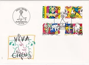 1992 Switzerland/Helvetia FDC cover Circus World - Picture 1 of 2