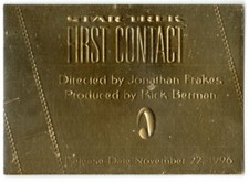 STAR TREK RA 2007 THE COMPLETE MOVIES GOLD PLAQUE INSERT CARD G8 FIRST CONTACT