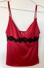 Spoylt Siren Collection Y2K Cami Top Lingerie Red Satin-like Material XS UK 10