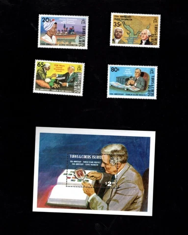 Turks & Caicos sc#522-5 #526 Souvenir Sheet (1982) Complete MNH Cover