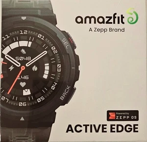 Amazfit Active Edge Smartwatch Midnight Pulse 46 mm GPS AI Health Coach Zepp - Picture 1 of 2