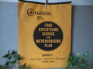 VTG Carnation Milk Advertising Poster Tablet Grocery Marketing Fall Xmas 50s - Picture 1 of 12