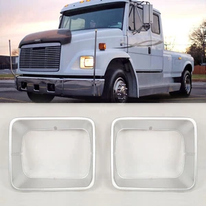 Fit Freightliner FL50, FL60, FL70, FL80, FL106 Plastic Headlight Bezel RH+LH - Picture 1 of 6