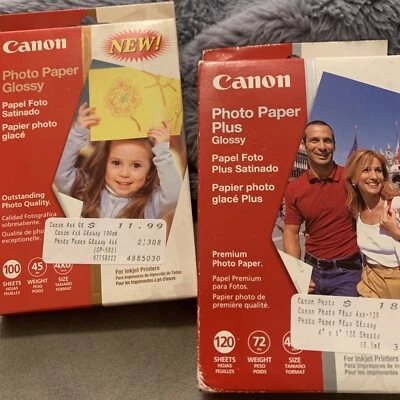 Canon Photo Paper Plus Glossy 120 100 Sheets 220 total 4x6 NEW Sealed - Image 1 of 4