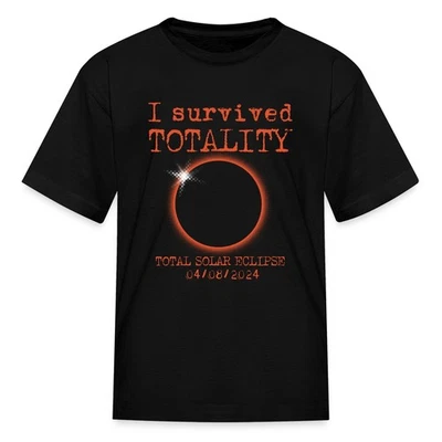 Total Solar Eclipse I Survived Totality 2024 Kid's T-Shirt - Image 1 of 4