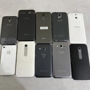 CELLPHONE LOT (10) ~ RESALE $$ MAKE MONEY ~ AS IS ~ LG SAMSUNG HTC APPLE ECT - Picture 1 of 10