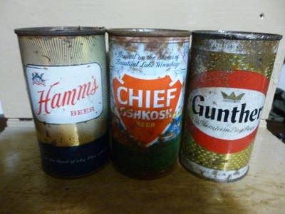 HAMM`S_ GUNTHER_ CHEIF OSHKOSH_ LATAS DE CERVEZA DE ACERO - [LATAS VACÍAS, LEER DESCRIPCIÓN]- Foto 1 de 4