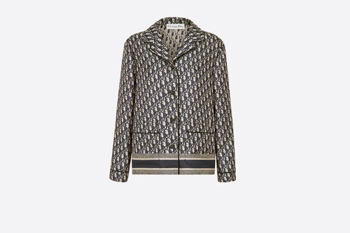 Camicia Dior $3000 GIACCA Dior twill di seta obliquo nuova con etichetta Fr34 ANCORA NEI NEGOZI