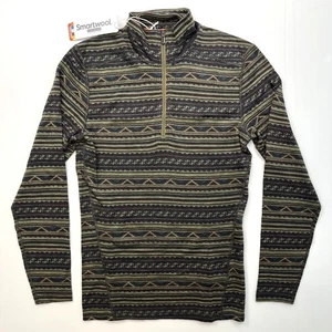 Men's SMARTWOOL Classic Thermal Merino Base Layer 1/4 Zip Top WINTER MOSS SUMMIT - Picture 1 of 2
