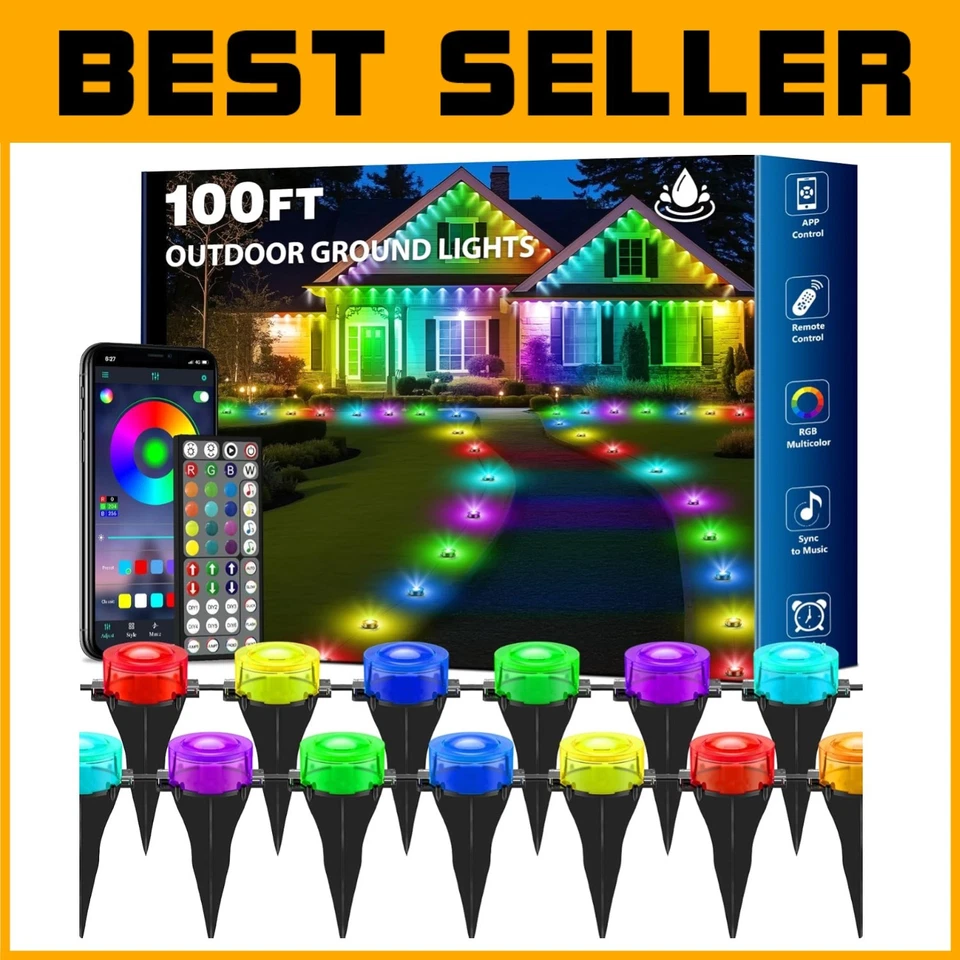 RGB Pathway Lights 100ft - Remote Controlled - Image 1 of 4