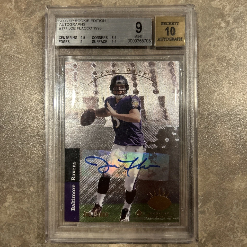 2008 SP Rookie Edition - Premier Prospects Joe Flacco Autographs BGS 9/10 - Image 1 of 2