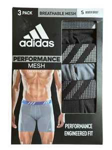 Adidas Performance Mesh Boxer Briefs 3-Pack Men's Small 28-30 Black/Gray NWT $40 - Picture 1 of 6