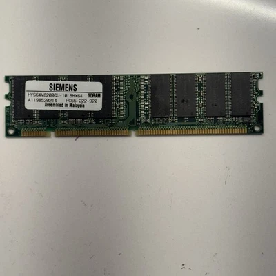 Siemens HYS64V8200GU-8 8Mx64MB SDRAM PC100-222-620 RAM Aa53 - Image 1 of 2
