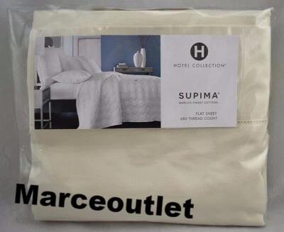 Sábana plana Hotel Collection 680 hilos algodón REINA marfil Foto 1 de 3