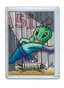 2011 Cryptozoic CBLDF Liberty Artist Sketch - MAC Mickey Clausen - Area 51 Alien - Picture 1 of 2