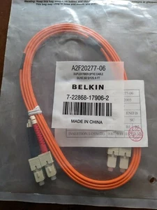 Belkin Duplex SC/SC Fiber Optic Patch Cable A2F20277-06 FT - Picture 1 of 1
