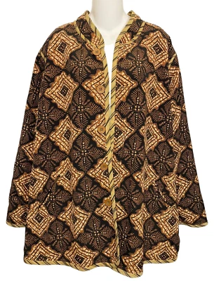 Koos of Course Reversible Brown Jacket Plus Size 2X Art to Wear Light Topper Top - Image 1 of 4