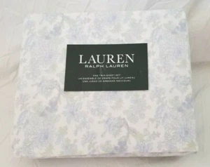 3 pc Ralph Lauren Floral Blue, White, Green Twin Sheet Set NIP - Picture 1 of 6
