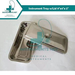 Instrument Tray w/Lid 9"x4"x 2" Surgical Dental Instrument - Picture 1 of 5