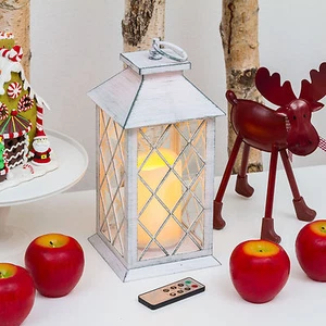 Laterne Kerze 1er Kerze   1 warmweiß LED Fernbedienung weiß  Weihnachten  - Bild 1 von 1