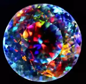 AAA 133.2 Ct +Natural Mystic Topaz Rainbow Color Round Certified Loose Gemstone - Picture 1 of 6