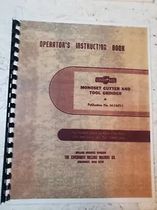 Cincinnati Monoset Cutter and Tool Grinder Instruction Manual - Picture 1 of 1