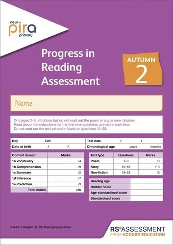 NEW PIRA YEAR 2 [Autumn] incl answers - Image 1 of 1