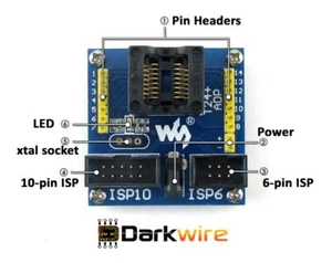 T24+ ADP IC Test & Burn-in Socket with a PCB - for AVR SOIC 14 (150mil) ATtiny - Picture 1 of 3