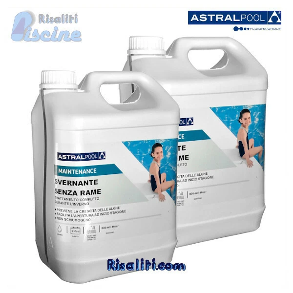 ASTRALPOOL 2x SVERNANTE 5 LITRI X CORRETTA CHIUSURA INVERNALE PISCINE NO RAME