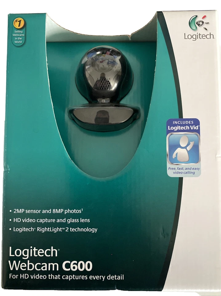 Logitech Webcam C600 HD Video Capture 2mp Sensor 8mp Photos -  NEW Open Box - Image 1 of 2