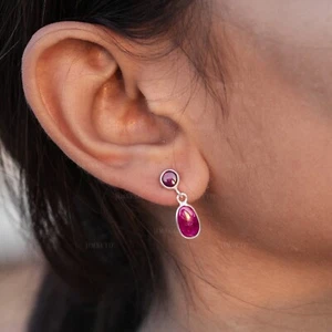 7.62 CT Luxury Pink Lab Grown Gemstone Diamond Drop Earring, Fancy Stud Earring - Picture 1 of 7