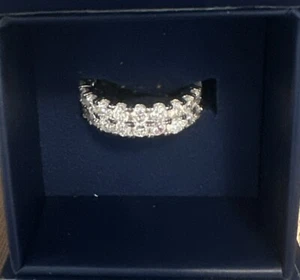 925 China Set of 2 Eternity Bands w/Clear Rhinestones-Sz 8 - Picture 1 of 2