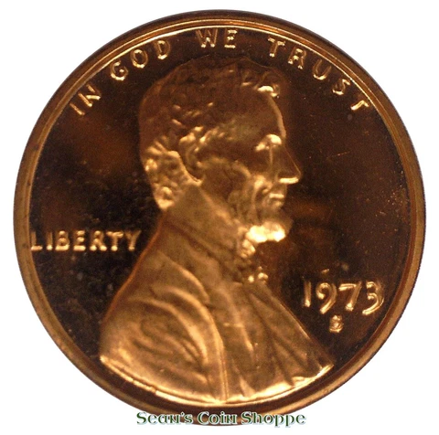1973 S Lincoln Cent Penny 1C Gem Cameo Red Proof San Francisco Free Shipping! Cover