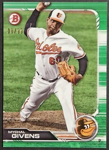 2019 Bowman Green #56 Mychal Givens Rookie RC Baltimore Orioles SP /99 - Picture 1 of 2