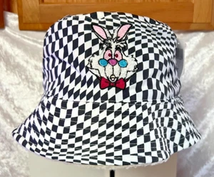 Disney Parks Alice In Wonderland White Rabbit Bucket Hat - Adult Size - New - Picture 1 of 2