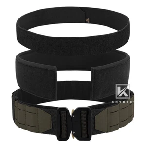 KRYDEX Tactical Battle Belt Laser Cut MOLLE Havy Duty Pad Quick Release Buckle - Picture 1 of 16