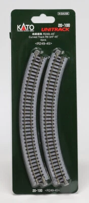 KATO N Scale Model Railway Track 20-100 R249-45deg Curved Track 4 pcs - Image 1 of 2